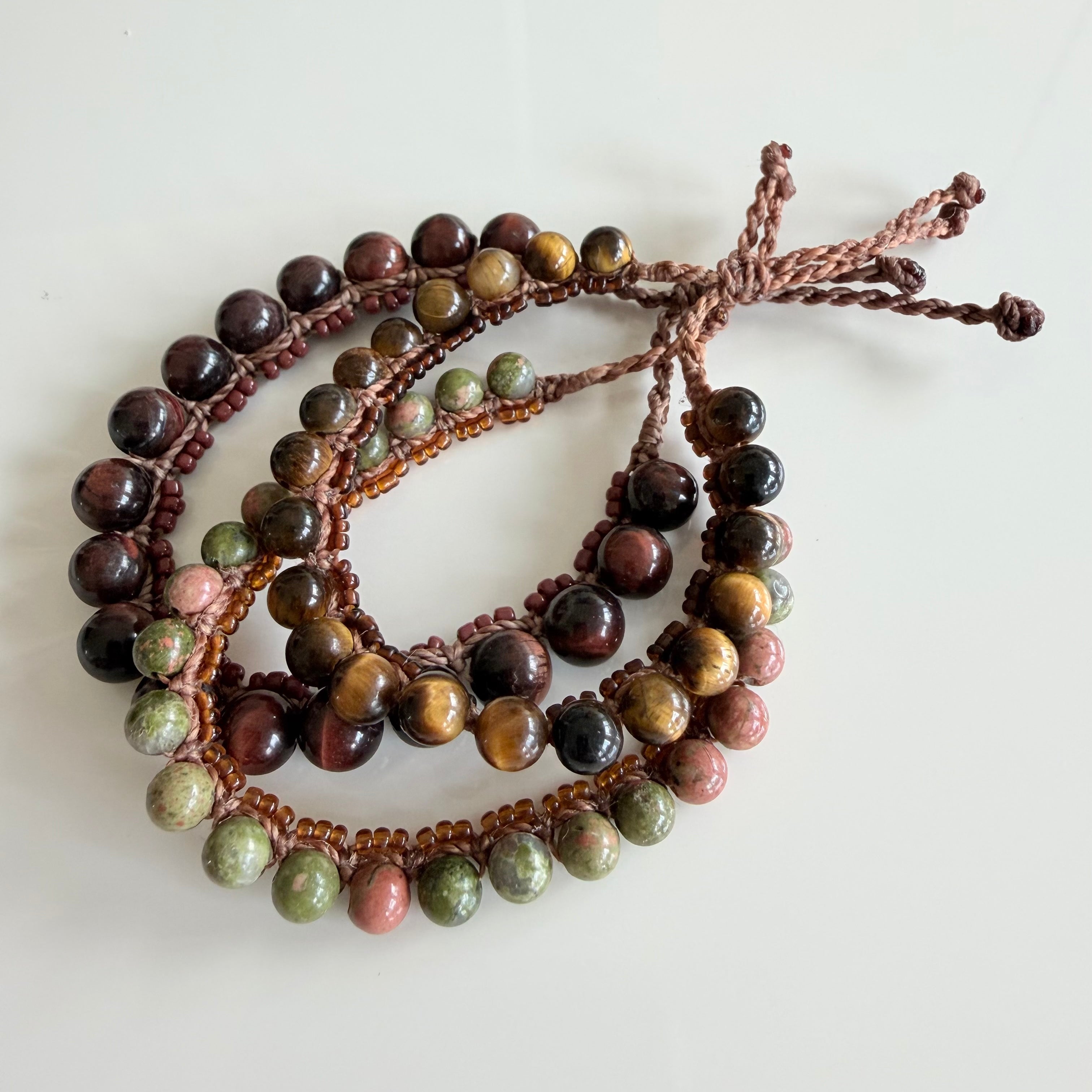 Tiger Jade Stack - handcrafted bracelet set